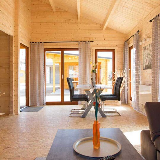 Eingerichtetes und begehbares Ferienhaus im Musterhauspark von Finnhaus Wolff