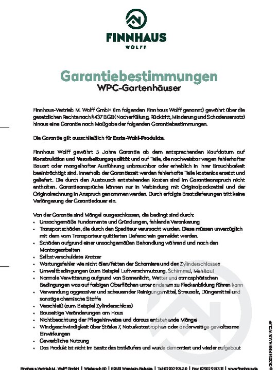Garantiebestimmungen WPC